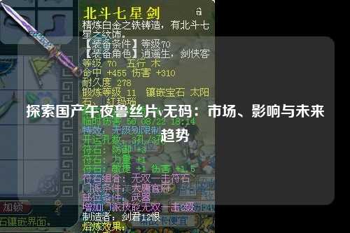 探索国产午夜鲁丝片v无码：市场、影响与未来趋势